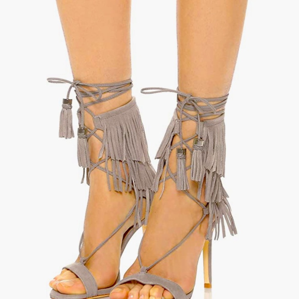 Schultz Fringe wrap around heels